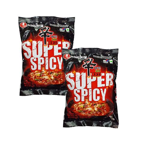 Nongshim Shin Red Super Spicy Instant Noodles, 4.23 Oz ? 120 G, 2 Pack ...