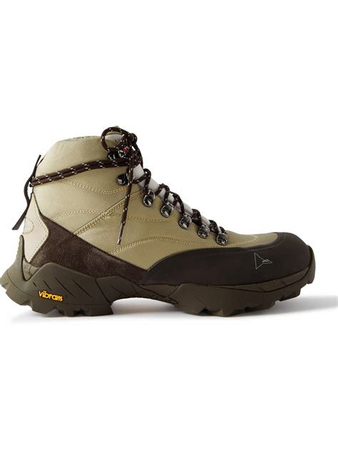 ROA - Andreas Rubber and Suede-Trimmed Canvas Hiking Boots - Brown ROA