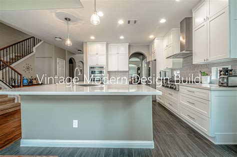 Open Plan Shaker Kitchen Remodeling - Austin - Vintage Modern Design ...