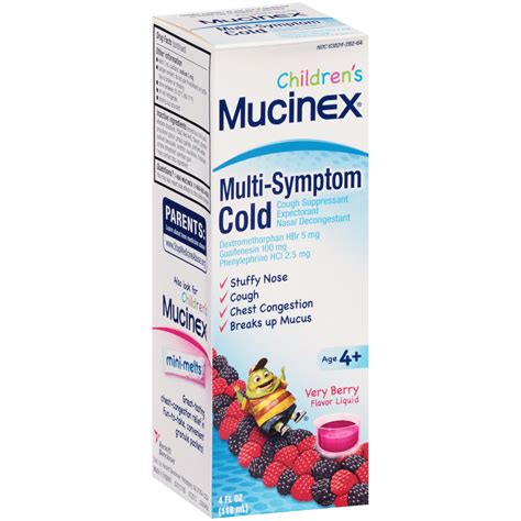Children's Mucinex Multi-Symptom Cold Liquid, Very Berry, 4 Fl Oz - Walmart.com