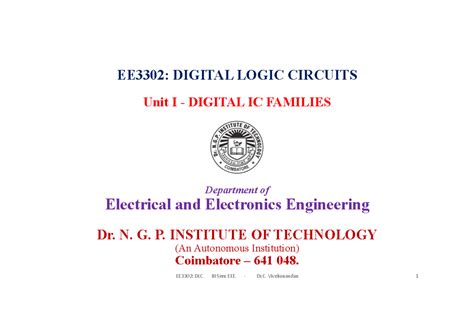 IC Families - Notes for DLC - Department of Electrical and Electronics ...