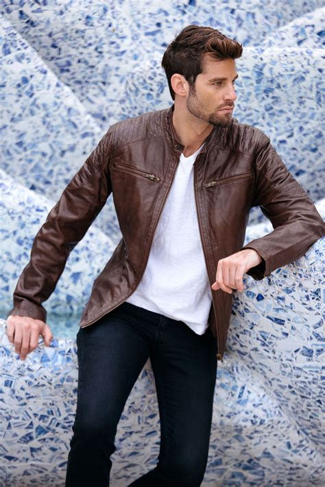 Cafe Racer Brown Leather Jacket - Mens Genuine Leather Jackets