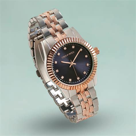 Shop online Meridian Navy Blue Dial Dual Tone Metallic Strap Watch by ...