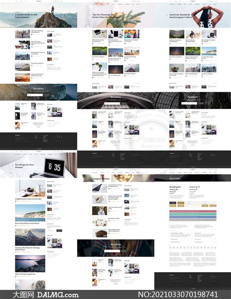旅行摄影杂志网站设计模板分层素材_大图网
