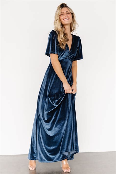 Vivian Velvet Maxi Dress | Blue – Baltic Born
