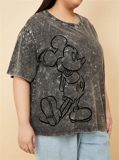 Buy URB_N Mickey Mouse Acid Washed Oversized T-shirt Online at just Rs ...