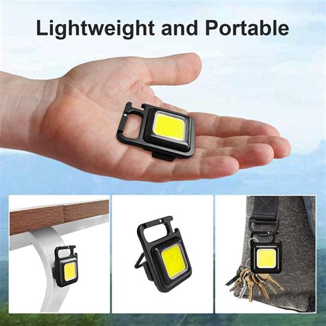 4-Modes Keychain Flashlight White COB LED with Bottle Opener, Magnetic