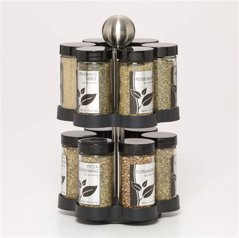 Kamenstein 12 Jar Madison Revolving Countertop Spice Rack with Spices ...