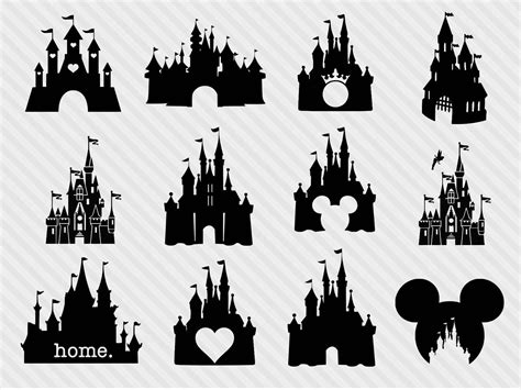 Disney Castle Black And White Outline