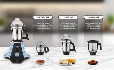 Buy Preethi Taurus Pro Mixer Grinder for Kitchen, 3 Jars 1000 Watt ...
