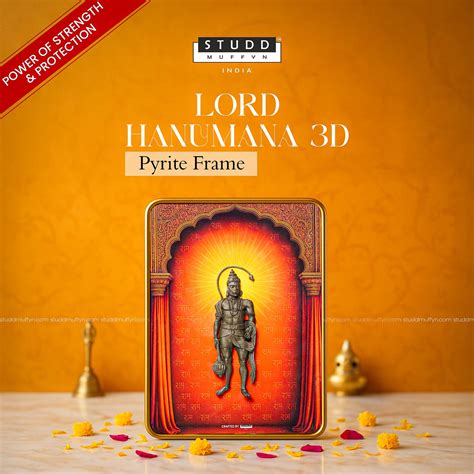 Lord Hanumana 3D Pyrite Frame – studdmuffynlife