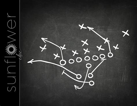 Football Play PNG Download | Chalkboard White Football Playbook Art ...