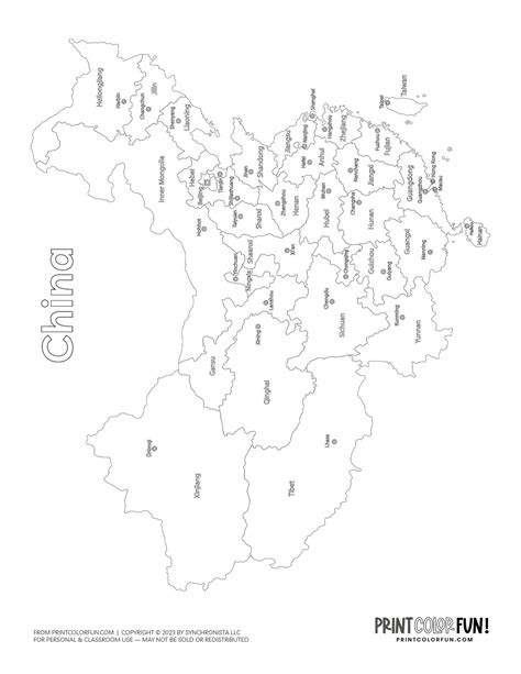 China Map Printable Single-Color 的图像结果