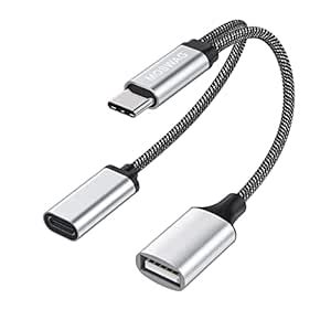 MOSWAG USB C Adapter OTG Splitter USB Type C with USB C Female and USB ...