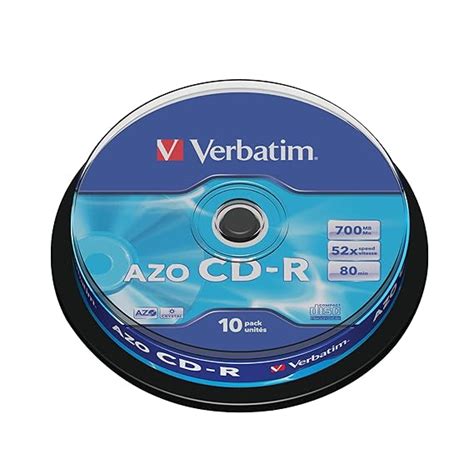Verbatim 43437 CD-R 700MB 80 Minute 52x Recordable Blank Disc (Pack of ...