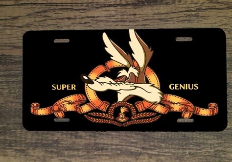 Super Genius Wile E Coyote 6x12 Custom Mountable License Plate Frame ...