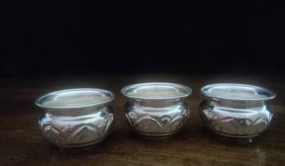 Sigaram German Silver Pooja Thali Cups K2525 (3 Pieces, Silver ...