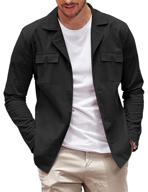 COOFANDY Men's Casual Shirt Jacket Long Sleeve Button Down Overshirt ...