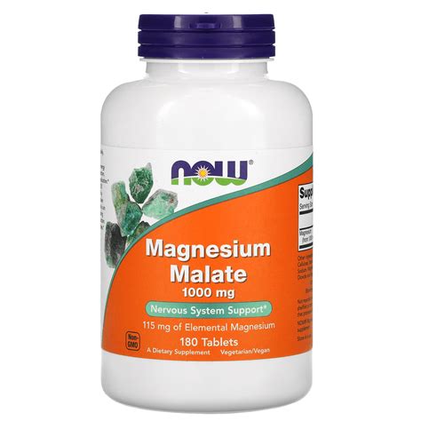 Now Foods Magnesium Malate 1000 Mg 180 Tablets — Best Price Nutrition