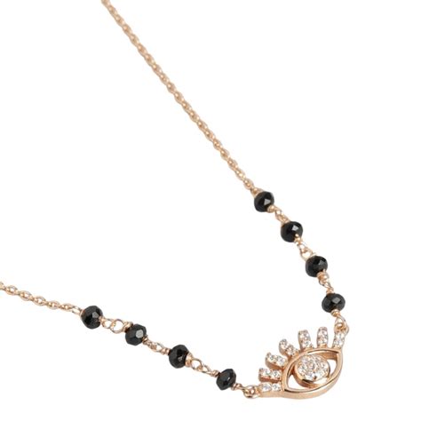 ZAVYA 925 Sterling Cubic Zircon Evil Eye Rose Gold Plated Mangalsutra ...