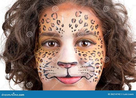 Face painting, leopard stock photo. Image of lovely, children - 36214742