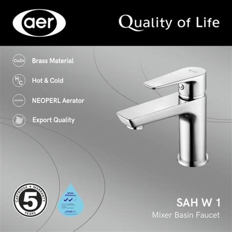 Jual AER Kran Wastafel - Keran Air Panas Dingin Kuningan SAH-W1 - Kota ...