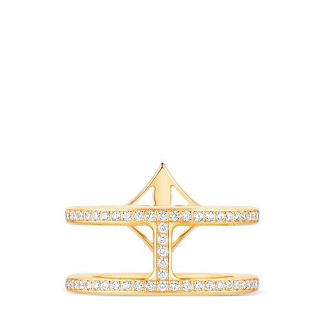 Idylle Blossom Two-Row Ring, Yellow Gold And Diamonds - Categories ...