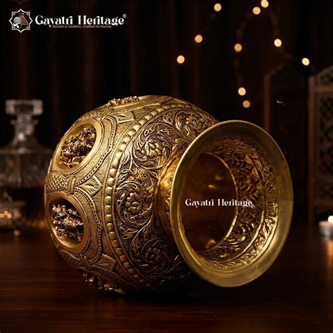 Brass Ashtalakshmi Kalash – Sacred Lakshmi Blessings Home Decor | Gaya ...