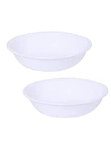 Buy Corelle Winter Frost White Glass Vegetable Bowl Pack of 2, 290ML ...