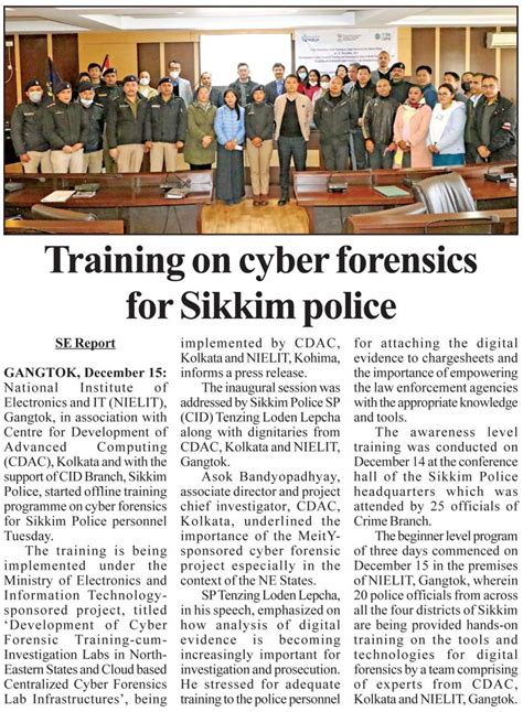 Cyber Forensics Training for Sikkim Police | Government of India ...