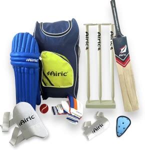 Airic Premium Bat(Size 4) with 27" Wickets, Bag & Batting Guards (Youth ...