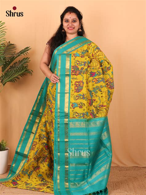 Mustard & Teal - Hindolam Saree