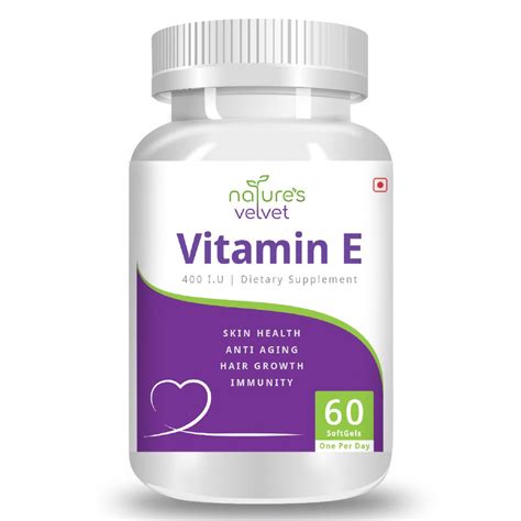 Nature's Velvet Vitamin E 400 IU, 60 Softgels Price, Uses, Side Effects ...