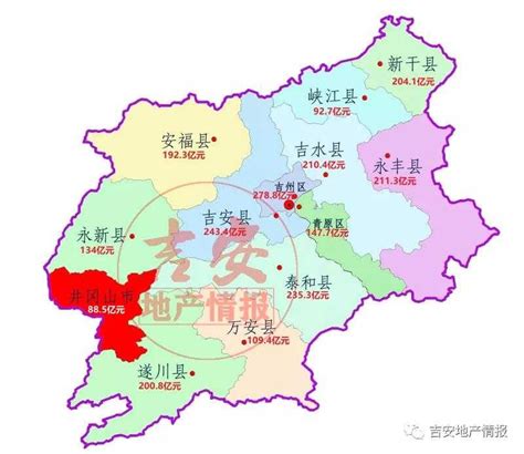 2018年江西省吉安市13个区县GDP排行总榜_吉州区