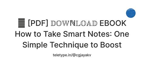 📑 [PDF] 𝔻𝕆𝕎ℕ𝕃𝕆𝔸𝔻 EBOOK How to Take Smart Notes: One Simple Technique to ...