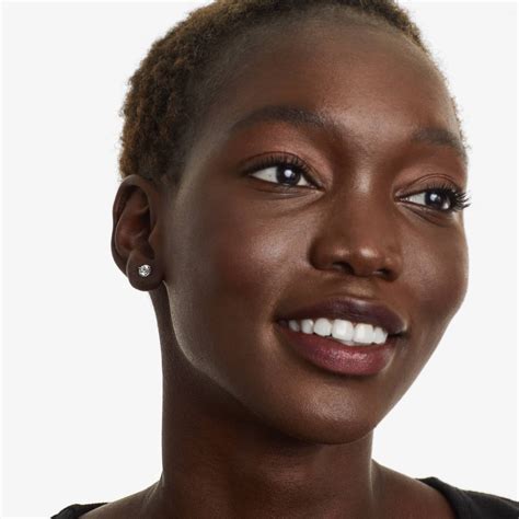 14K Yellow Gold Three Prong Martini Round Brilliant Diamond Stud ...