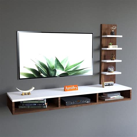Furnifry Wooden TV Entertainment Unit/Wall Set Top Box Shelf Stand/TV ...
