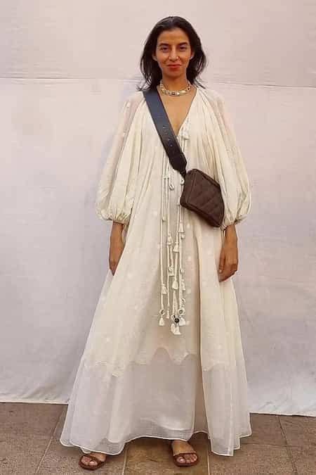 Buy Cream Handwoven Jamdani Cotton Polka Dots, Heart Pattern And ...