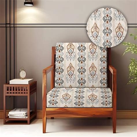 Decorian Soft Velvet Stretchable Printed Solid Sofa Slipcovers, Wooden ...