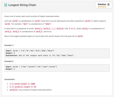 Longest String Chain Python 的图像结果