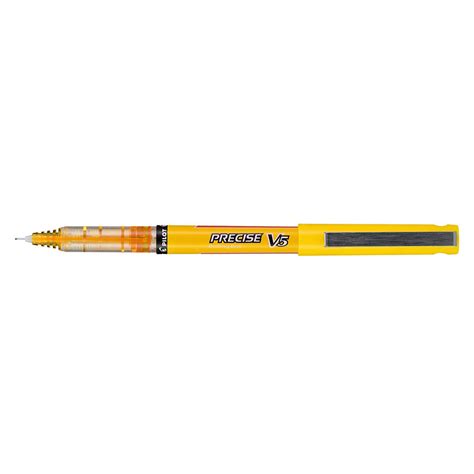 Pilot Precise V5 Extra Fine Yellow Rolling Ball Pen 0.5mm