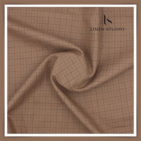 60 Lea European Linen Shirting - Walnut Checks – Linen Studio