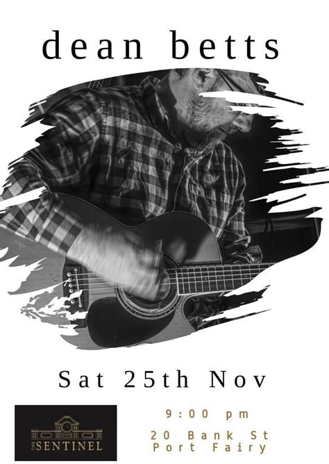 Dean Betts @ The Sentinel , Port Fairy, 25 November 2023 | AllEvents