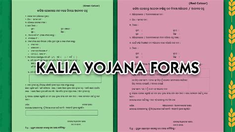 Download Odisha "KALIA" Yojana Apply Form (Green and Red Form PDF ...