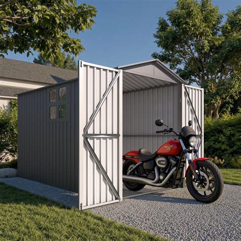 Amazon.com : 6’ x 10’ Motorcycle Storage Sheds, Metal Shelter & Garage ...
