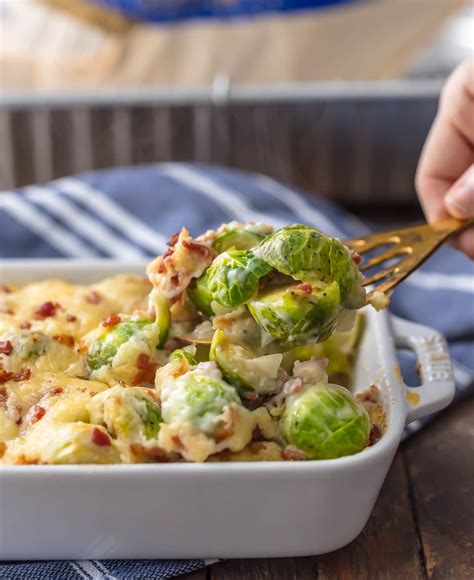 Brussels Sprouts Gratin with Bacon {Thanksgiving}