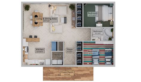 Small Craftsman House Plans With 2 Bedrooms and Front Porch ...