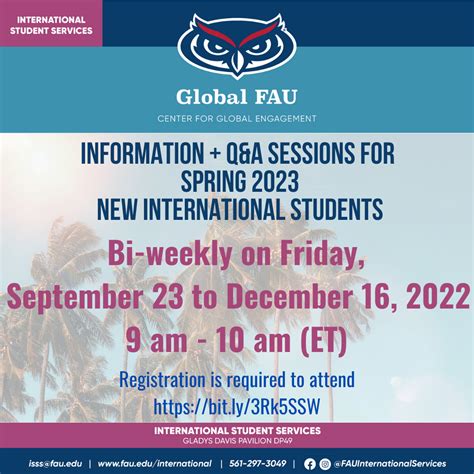 FAU | Q&A Sessions for Newly Admitted International Students
