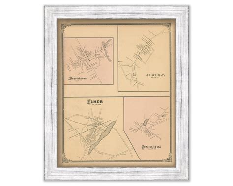 Buy Pedricktown, Elmer, Aubury and Centerton, New Jersey 1879 Map ...