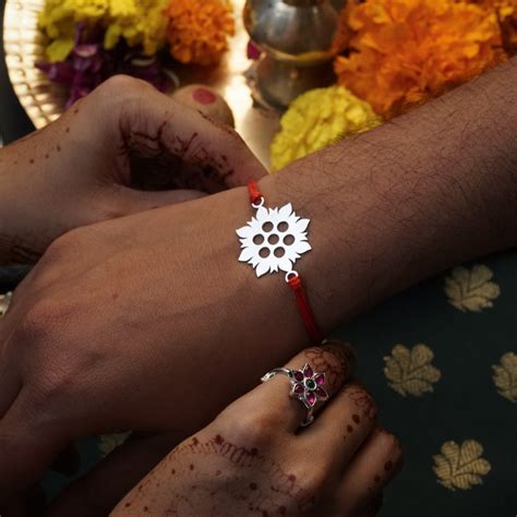 Silver Laser cut Rakhi